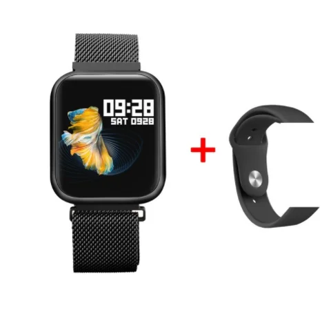 steel black P68, P70, улучшенная версия, P80, Смарт-часы для женщин, IP68, водонепроницаемые, умные часы, пульсометр, кровяное давление, для занятий спортом, трекер активности - Цвет: steel black