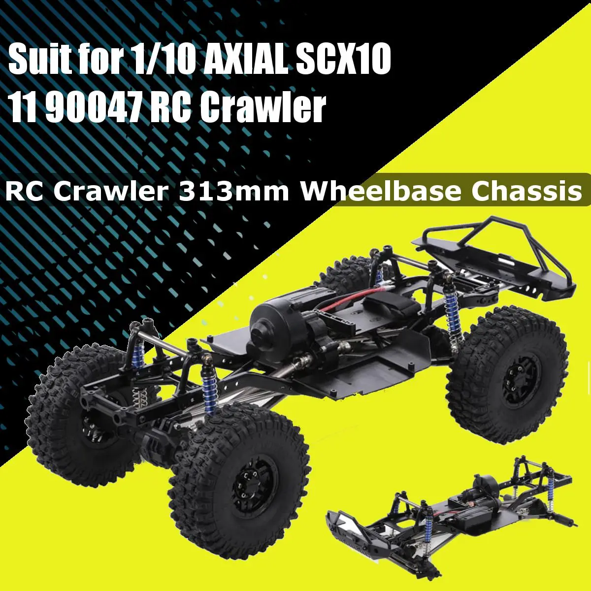 

313mm 12.3inch Wheelbase Assembled Frame Chassis for 1/10 RC Crawler Car SCX10 SCX10 II 90046 90047
