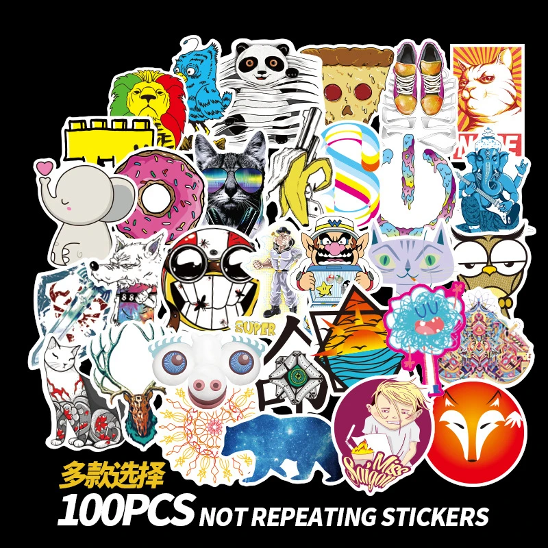 

100pcs Graffiti Cool Stickers Laptop Car Stickers Pack Scrapbook Waterproof Sticker Toy for Children Sticker Pack Kids Toys