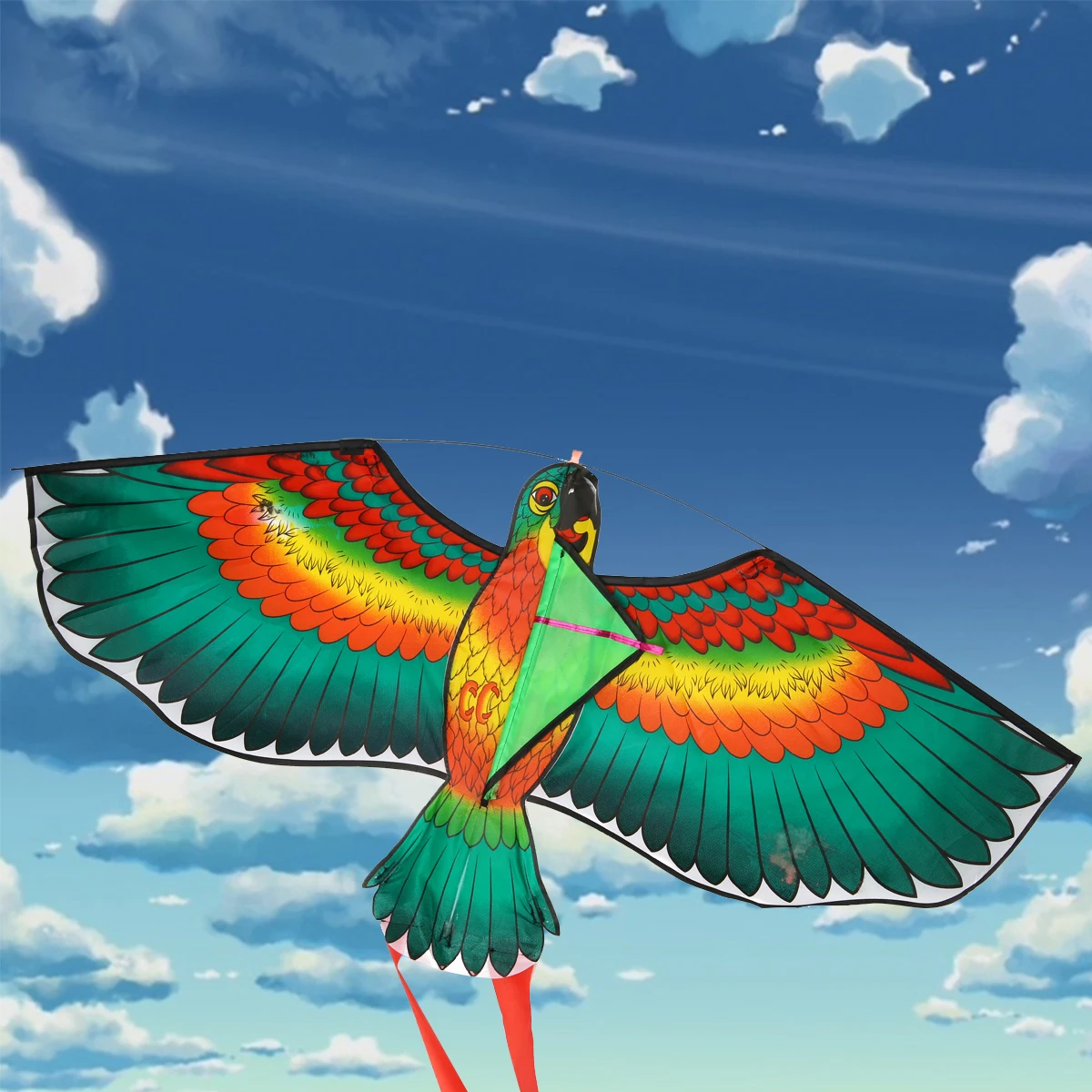 Mayitr 1Pc 1.1M Parrot Kite Family Outings Outdoor Fun Sports Kids Kites Flying Toys For Children Kids High Quality