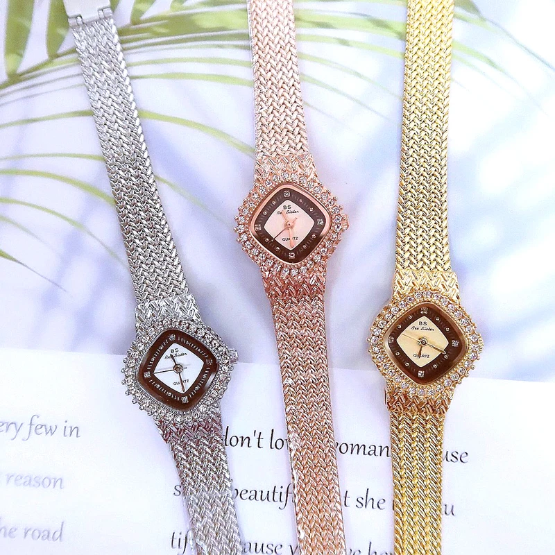 Women Watch Famous Luxury Brands Crystal Diamond Stainless Steel Small Ladies Watches for Woman Wristwatch Montre Femme 2022