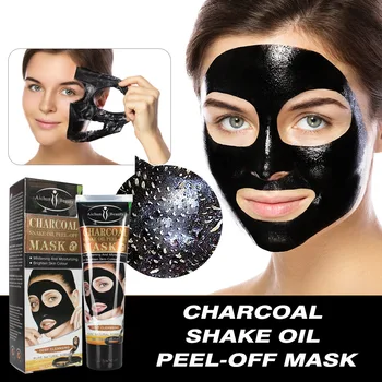 

Charcoal Snake Oil Mud Blackhead Remove Facial Masks Deep Cleansing Purifying Peel Off Black Nud Facail Face Masks