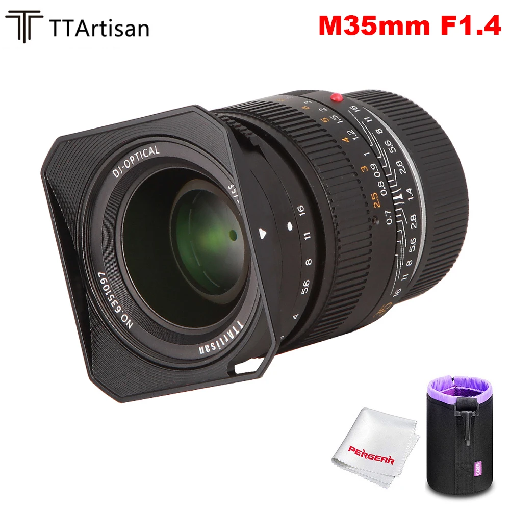 Объектив TTArtisan 35 мм F1.4 с фиксированной фокусировкой алюминиевая линза большой
