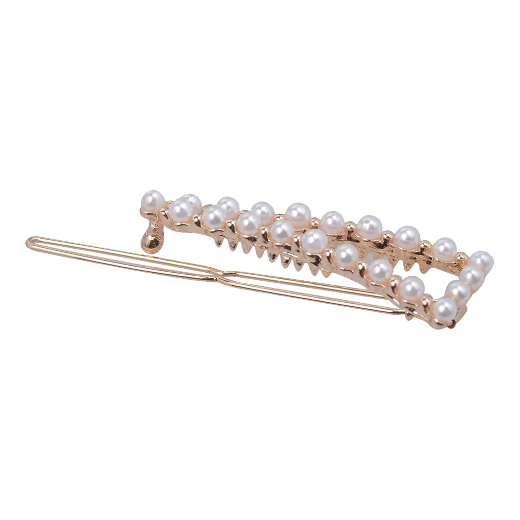 Bridal Wedding White Faux Pearl Hairpin Pins Triangle Clips Grips Barrette for Weddings Parties Photography Prop