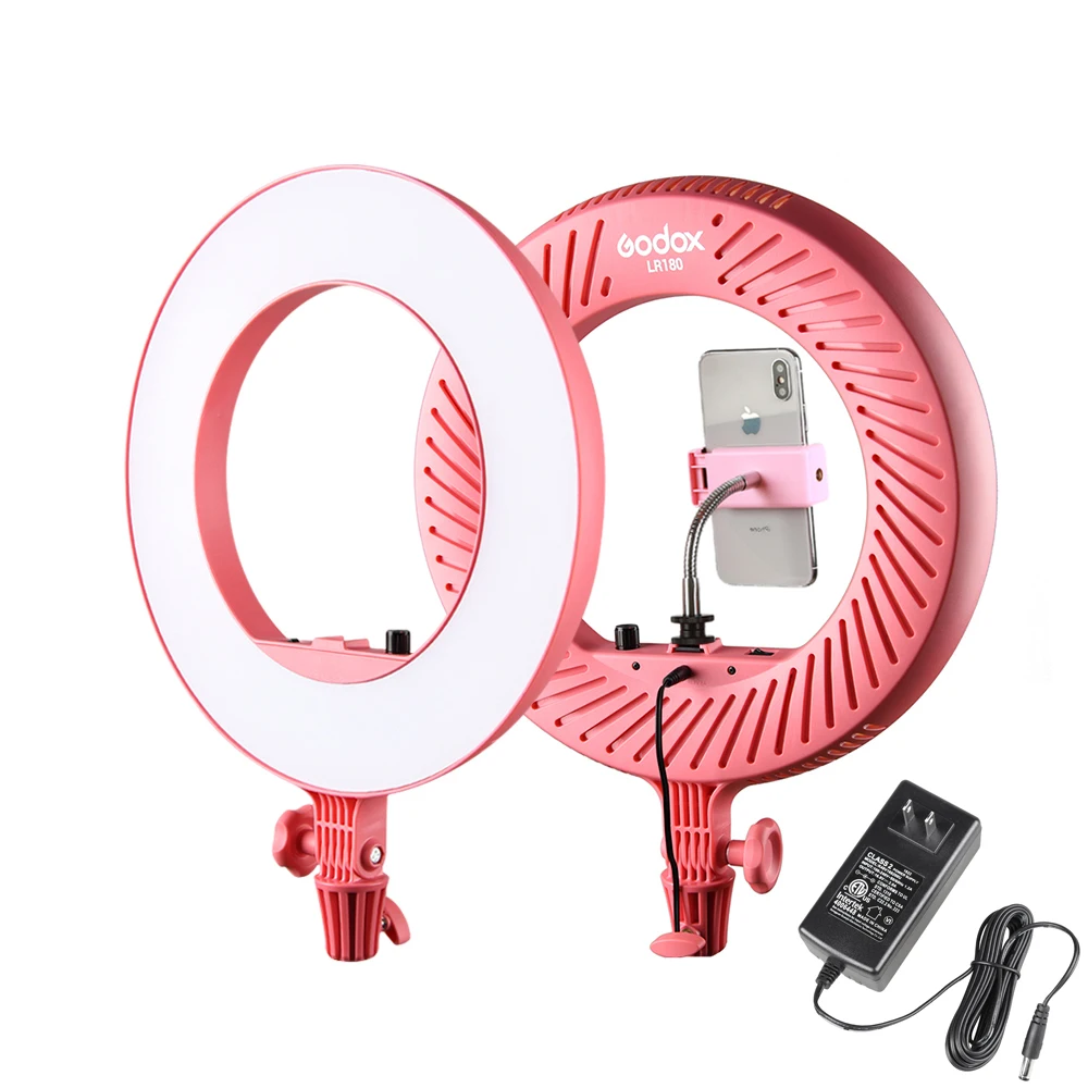 

Godox LED Ring Light Stepless Dimming Adjustable Selfie Ring Light With Phone holder for Makeup Live Video Portrait Shooting