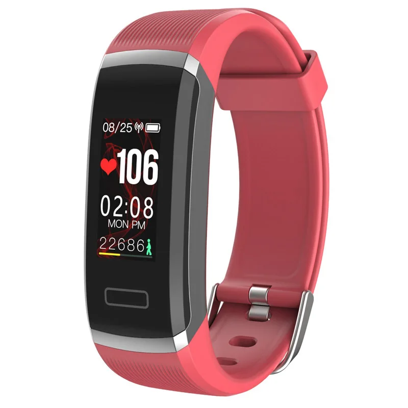 Wearpai FitnessTracker умные часы для мужчин и женщин HeartRate Монитор калорий шагомер Водонепроницаемые спортивные наручные часы для Android и IOS - Цвет: sliver red