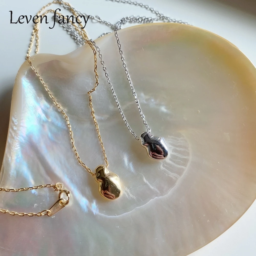 Асимметричное ожерелье из бисера Простое спортивное стерлингового серебра 925