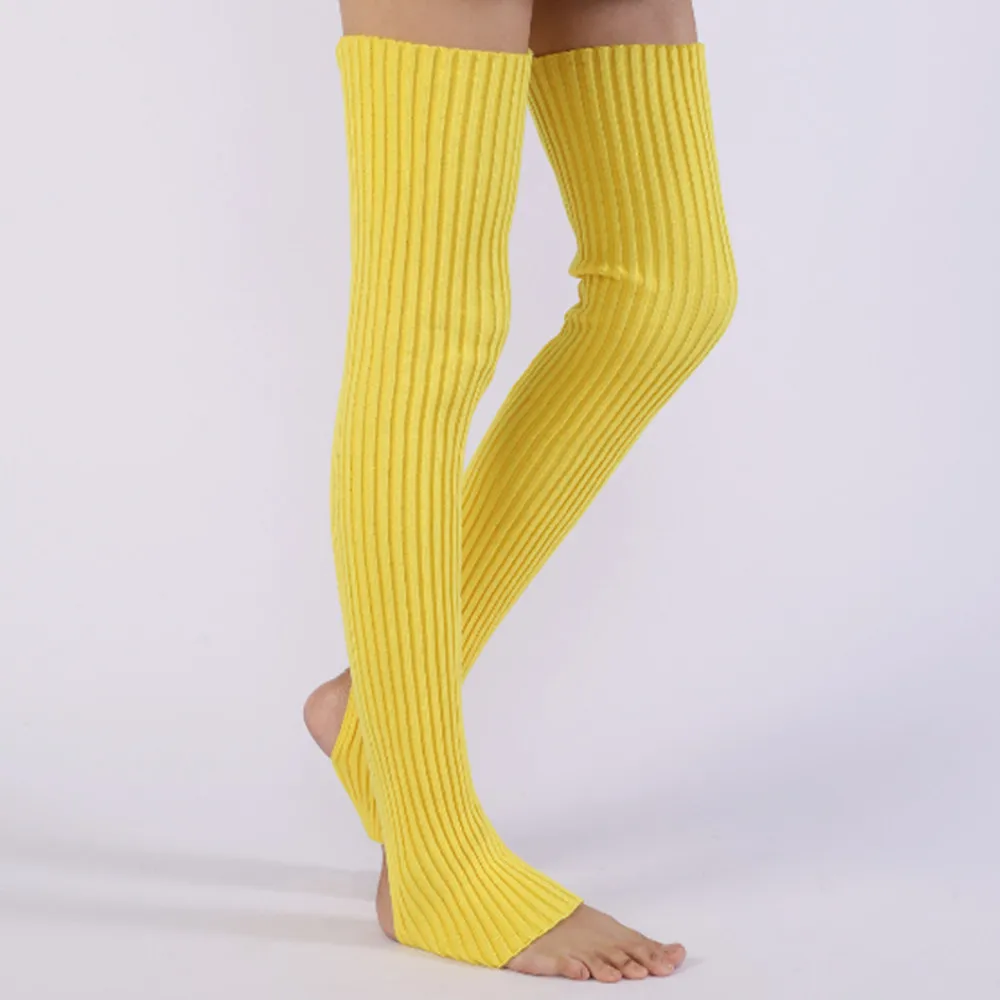 Ladies Winter Step on the foot socks Knitted Leg Warmers Boot Cuffs Trim Toppers Candy colors Long Leg Warmers ST014