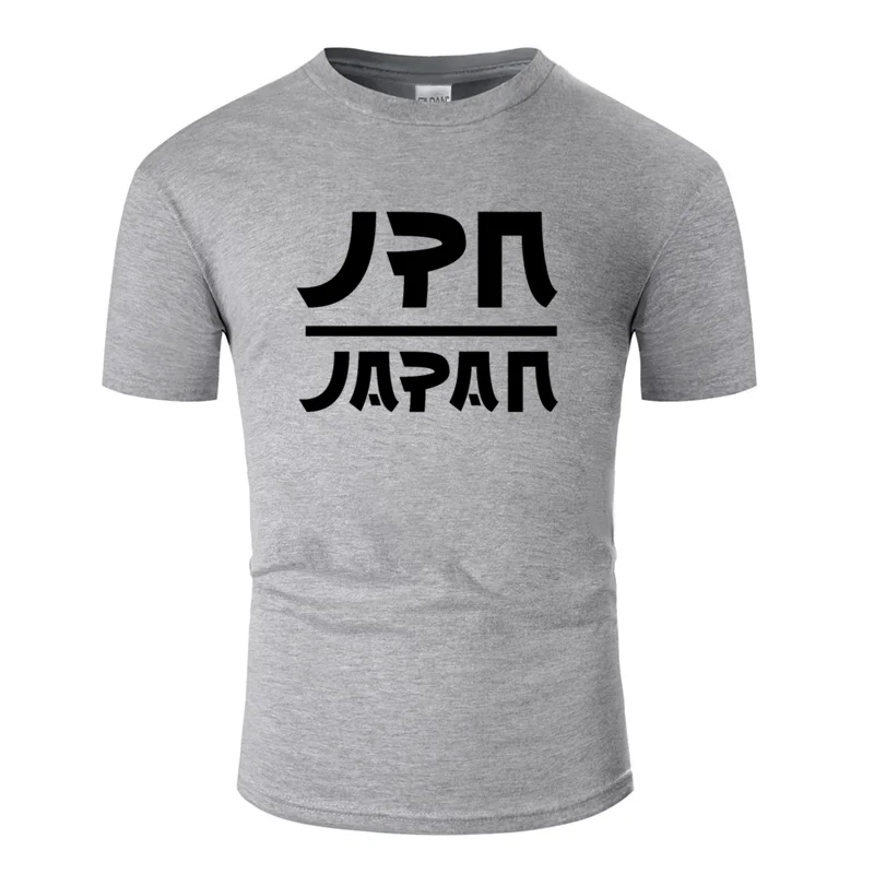 Классическая японская футболка Jpn, армейский зеленый цвет, большой размер S~ 5xl, семейная Мужская футболка, хлопок, не мнется, футболка, топ - Цвет: Men-Gray