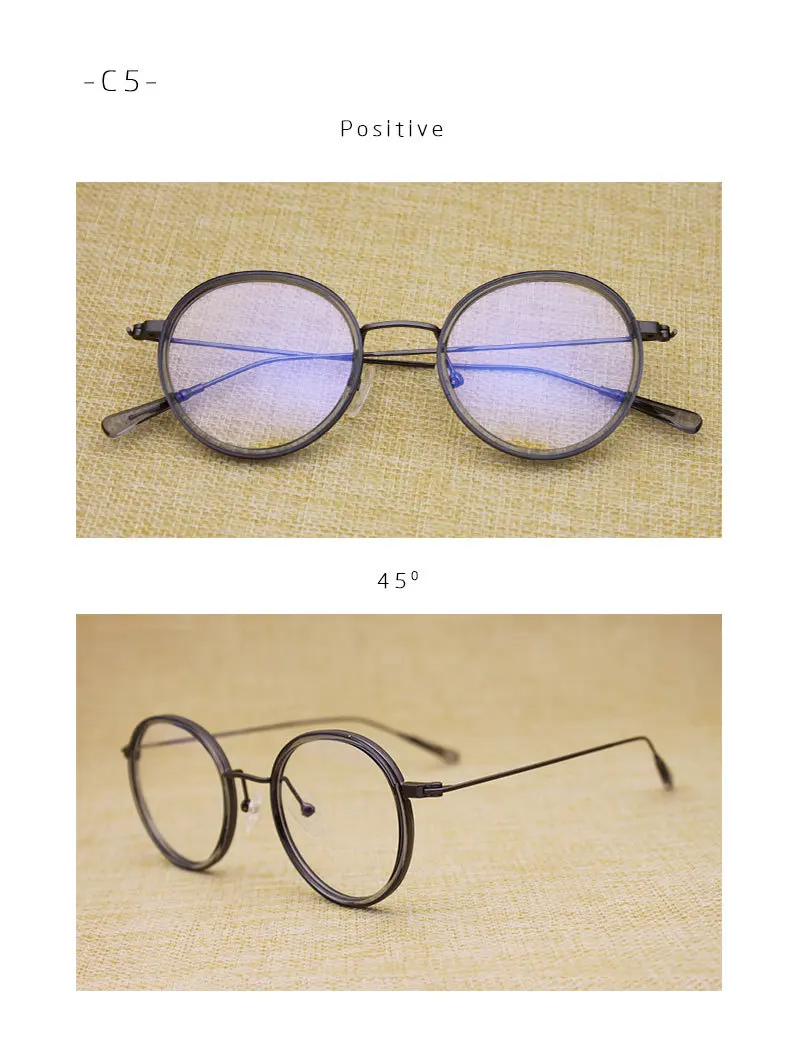 Vazrobe TR90 маленькие круглые очки Для мужчин Для женщин очки ботаника рамки человек женский по рецепту, Чехол для очков Винтаж в ретро-стиле