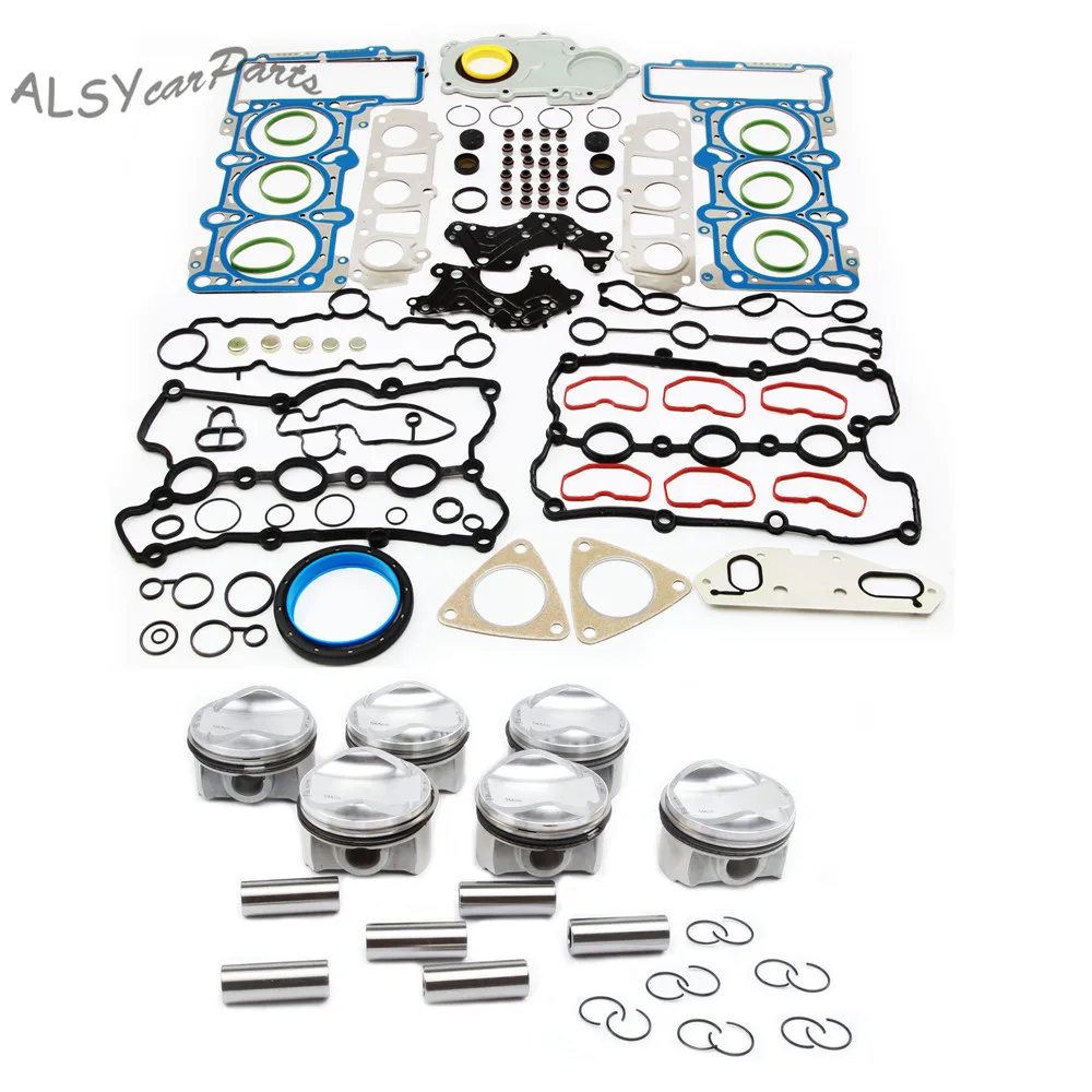 Многоцветный YIMIAOMO OEM 06E107065DM комплект для ремонта поршня двигателя для VW Touareg Audi A4 A5 A6 Q5 Q7 3,0 TFSI 036109675A - Цвет: Многоцветный