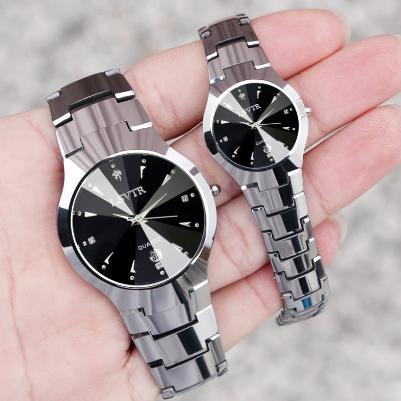 Hot Selling Couple Watch LSVTR Men Women Tungsten Steel Watch Ladies Quartz Lover Watch Gift To Husband and Wife Dropshipping afbeelding