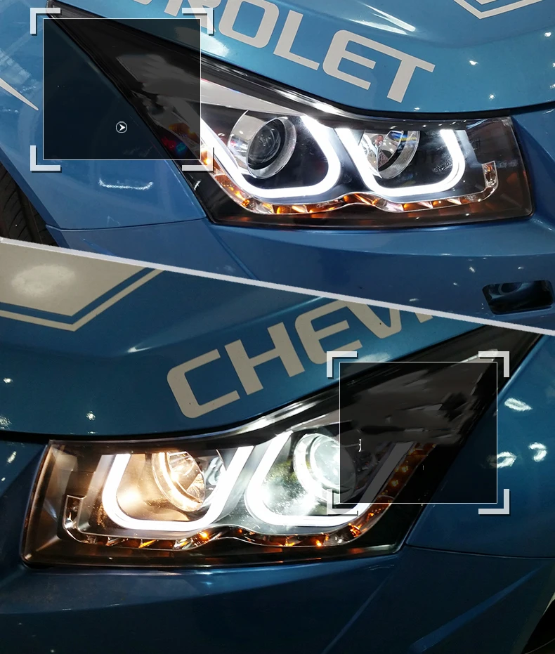 Автомобильный Стайлинг для Cruze 2009 2010 2011- фары douleu Angel Eye светодиодный DRL Объектив двойной луч H7 HID Xenon автомобильные аксессуары