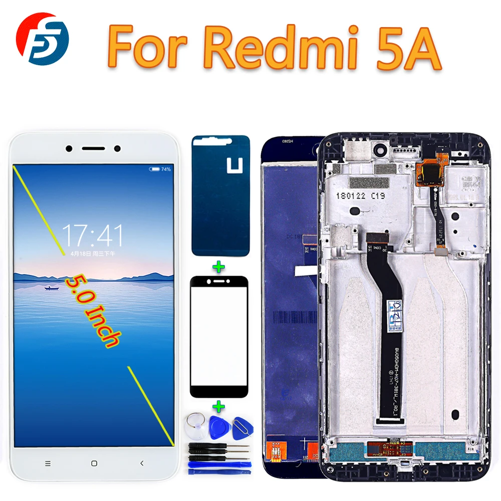 

100% Tested 5.0 inch Touch Screen For Xiaomi Redmi 5A LCD Display Digitizer Assembly Frame With Tempered Glass And Tools