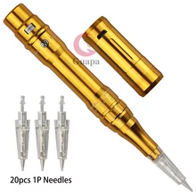 Перезаряжаемая ручка для татуажа, профессиональная Перманентная ручка для макияжа, пистолет для татуажа бровей, МТС, машинка, ручка с 20 иглами