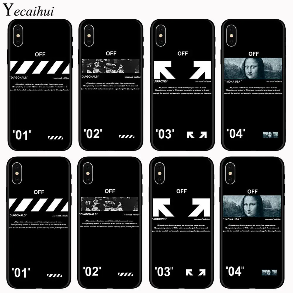

Hot off ow painting stripes soft silicon cover case for iphone 6 S 7 6S 7plus 8 8plus X 10 XR XS MAX case for iphone 11 Pro MAX white crossing phone couqe