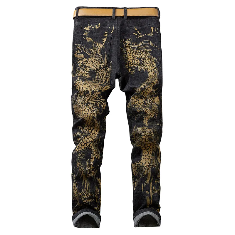 MORUANCLE Для Мужчин's Марка NEW FASHION Hi Street в стиле «хип-хоп» и джинсовые брюки с милым рисунком кота уличная в стиле панк джинсовые брюки для мужчин рок джинсы Размеры срок производства тиража: 30-40