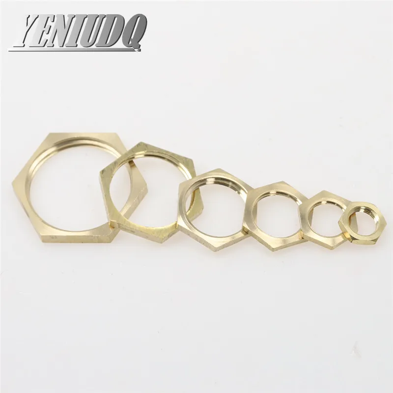 Hose Pipe Fitting Pipe Fitting Water Pipe Fitting 5pcs Copper Hex Lock Nuts Pipe Fitting 1/8" 1/4" 3/8" 1/2" 3/4 Female Thread Hexagonal shank cap