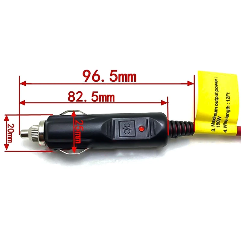 12V 24V 3.6M Car Cigarette Lighter Extension Cable Cigarette Lighter Plug Adapter Socket Charger Lead Cord Wire