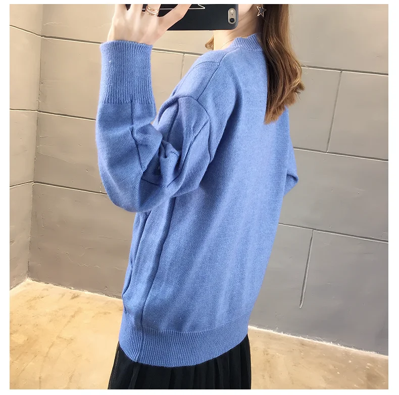 Autumn Winter Women Pullovers Sweater Knitted Elasticity Casual Jumper Basic Loose Warm Female Sweaters Top