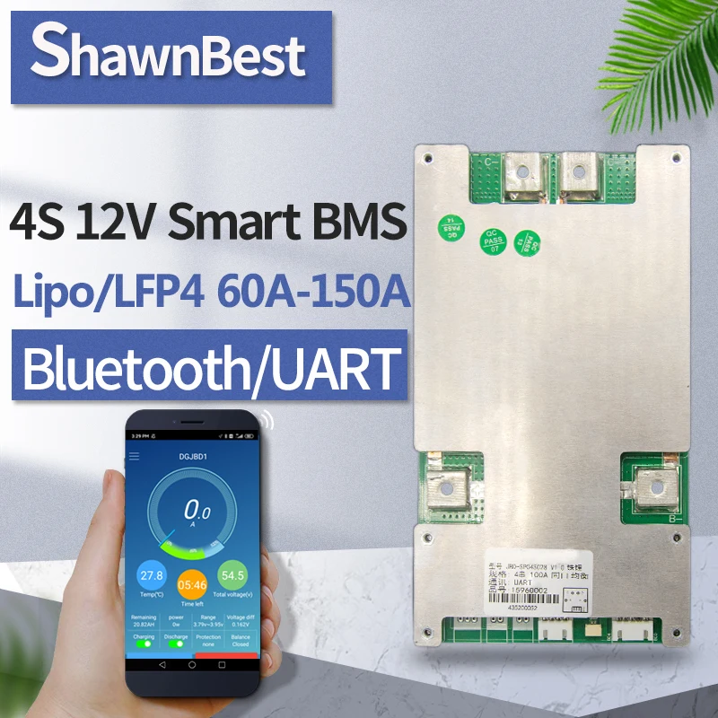 4s 12v 60a 80a 100a 120a 150a 80V Выдерживаемое Напряжение умный порт bms общий Lifepo4 Lipo Bluetooth