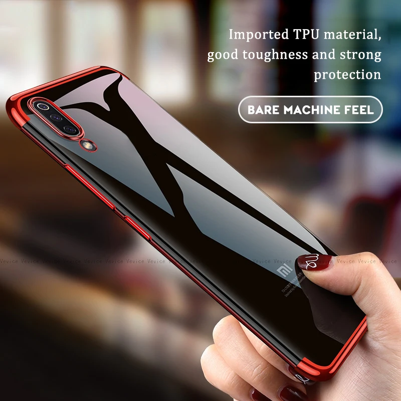 Гальванический чехол для Xioami Redmi K20 Note 7 8 6 Pro Роскошный прозрачный мягкий кремний