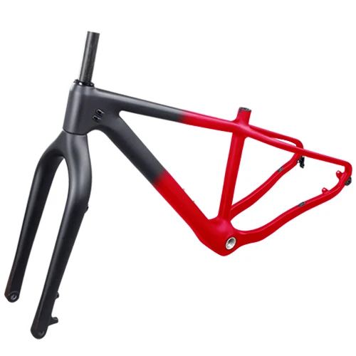 Новая карбоновая рама для снега, Вилка 26er, Ультралегкая, T800, углеродное волокно, Макс 4.8res, для пляжа, для снежного велосипеда, карбоновая рама для велосипеда - Цвет: Later half red