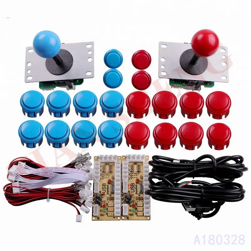 Аркадный джойстик DIY Kit Нулевая задержка USB контроллер ПК для аркадного джойстика+ кнопки+ жгут проводов для MAME& Raspberry Pi 3B