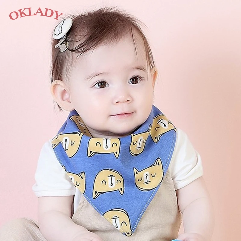 Oklady 2019 Baby Drooling Bibs Infant Feeding Apron Kids Bandana Children Triangular Bandage Cartoon Neutral Print Boy Girl | Детская