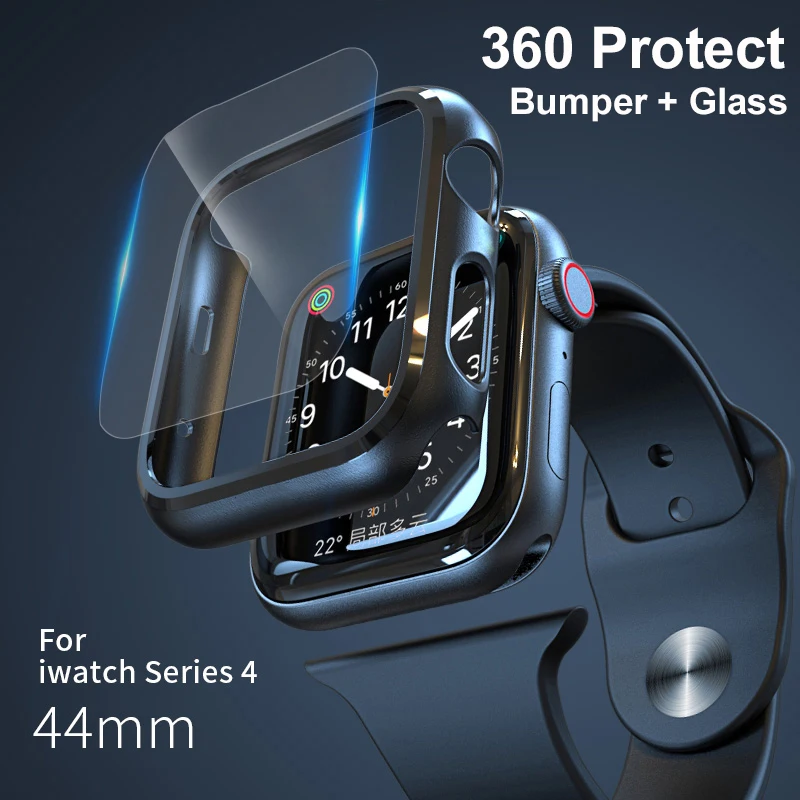 Чехол-бампер BoeYink 360 с полной защитой для Apple Watch Band 44 мм 40 42 38 i watch 4 3 2 1