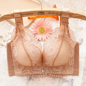 

Non-Steel Ring Small Bust Gathering Thick Bra Sexy Big Breast Size Underwear Breast Hugging Thin Cup Seamless Bra