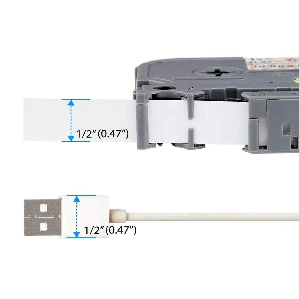 Fimax 1 pack Pattern Multicolor for tze-231 tze231 12mm Black on white Tape tze 231 tz-231 for brother p-touch printer tze-131