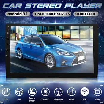 

Android 8.1 Car Stereo Radio 2G+16G 9 Inch Multimedia MP5 Player 2 Din WIFI GPS Navigation bluetooth FM Rear Camera Universal