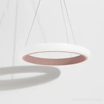 

Simple Annular Macaroon Chandelier Lights for Living Room Restaurant Hanglamp Bedroom Study Bar Luminaire Suspendu Led Lighting