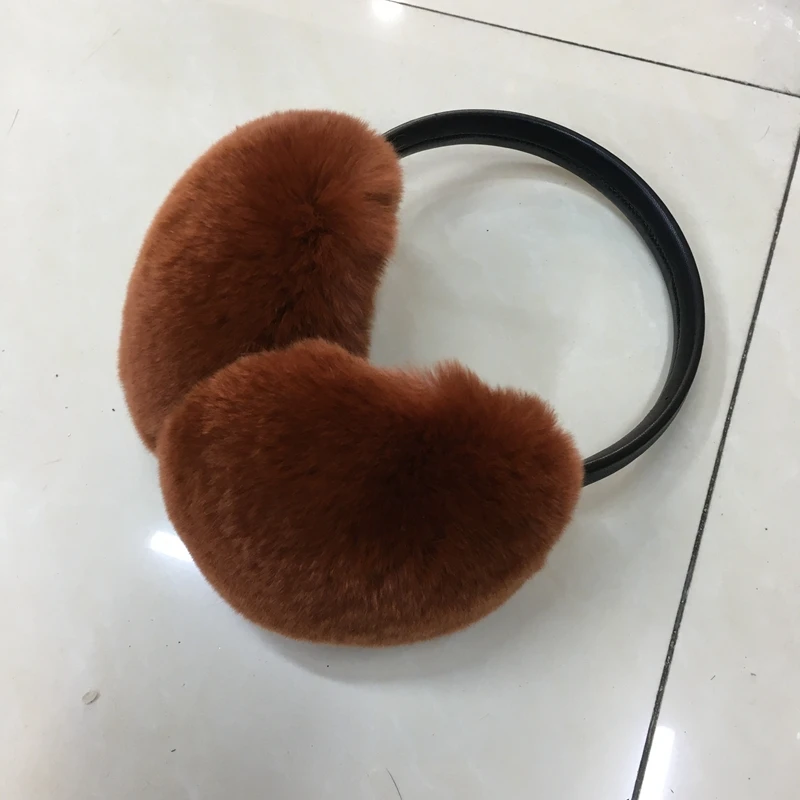 Women Russia Winter 100% Natural Rex Rabbit Fur Earmuff Men Warm Fashion Real Fur Earmuffs Kids Fur Ear Cover Girl's Earlap (1)