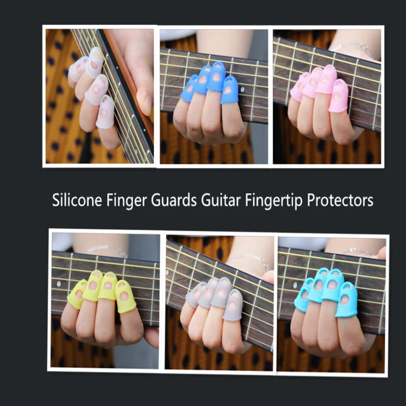 4 шт./компл. силиконовые защитные наконечники для гитары укулеле S M L XL XXL|Детали и