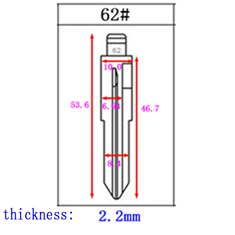 #62 Replacement Flip Remote NO.62 Key Blade Car Key blank For Mitsubishi Lancer Galant Outlander Pajero Remote Left