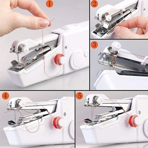 Mini Hand Sewing Machine Portable Household Quick Stitch Sew Needlework Cordless Clothes Fabrics Electronic Sewing Machine