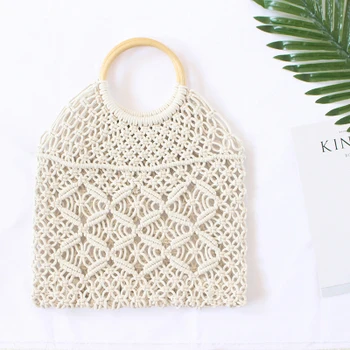 

new Straw bag new portable female bag ins same paragraph beach woven bag chic Korean style fashion simple hollow travel handbag