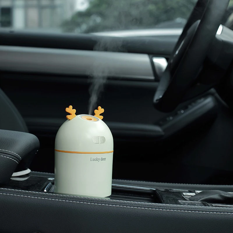 Lucky Deer 3 в 1 USB мини увлажнитель воздуха 400 мл Автомобильный увлажнитель воздуха с небольшим вентилятором светодиодный фонарь