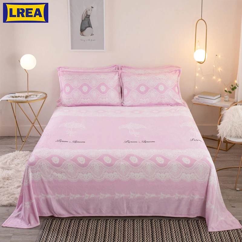 

LREA cheap pink pure and fresh fleece blanket bedding children cover on the bed throw bedspread blanket for sofa