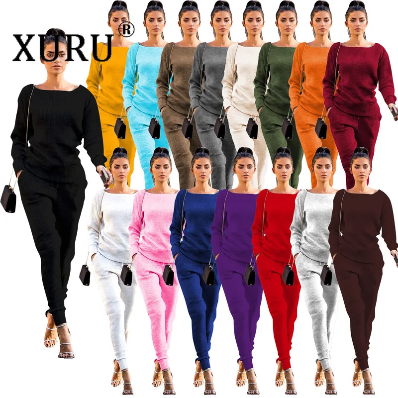 

XURU New Style European and American Women's Jumpsuit Two-piece Autumn and Winter Urban Casual Jumpsuit