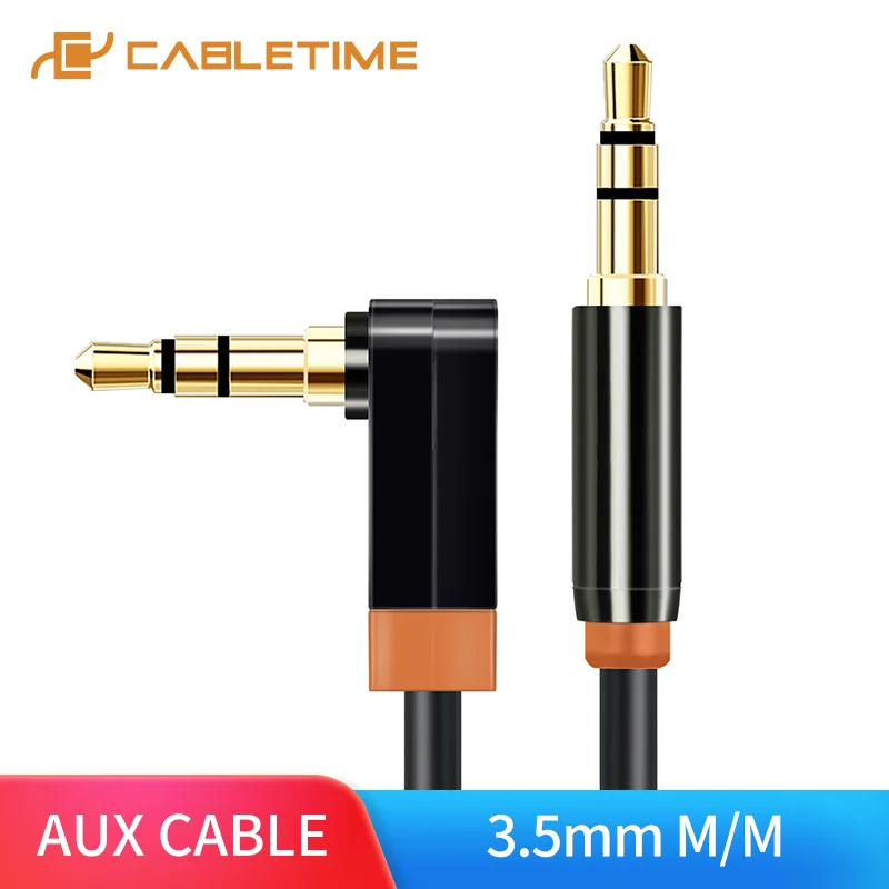 2019CABLETIME Jack 3 5 мм аудиокабель для динамика 90 градусов кабель Huawei Pixel Xiaomi Oneplus