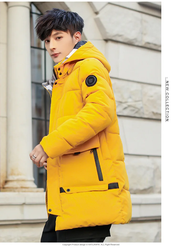 Лидер продаж, Зимняя Мужская парка, Модная тонкая утепленная куртка средней длины с капюшоном, Высококачественная мужская повседневная куртка, большие размеры 5XL