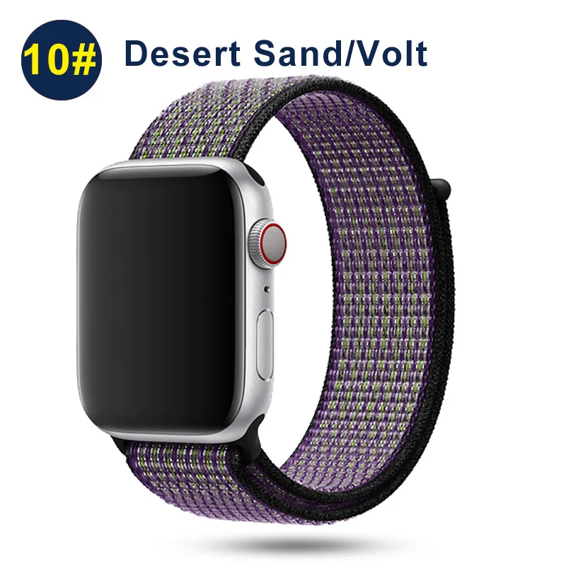 Desert Snad Volt Ремешок UEBN для Apple Watch Series 5 4 3 band 44 мм/40 мм Спортивная петля для iwatch band 5 42 мм 38 мм ремешок браслет нейлоновый ремешок для часов - Цвет ремешка: Desert Snad Volt