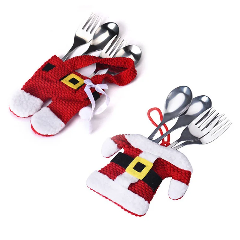 

SUEF 1set Christmas Decorations Santa Silverware Holders Pockets Dinner Decorations for home deco noel@2