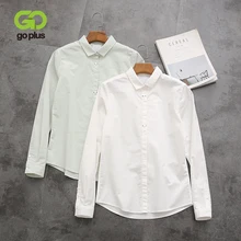 Gplus женская рубашка с отложным воротником белая блузка размера плюс женские топы и блузки Camisas Mujer Bluzki Damskie Dames Kleding