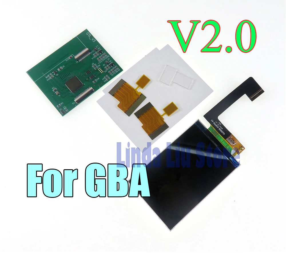5sets High quality For GBA highlight IPS LCD screen Kits For GameBoy GBA highlight screen V2 Brightness screen