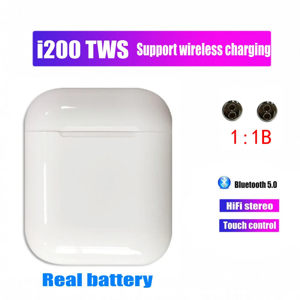 

i200 TWS Replica 1:1 Mini Wireless Bluetooth Stereo Earphone 5D Super Bass i200 tws Earbuds not W1 H1 Chip pk i20 i60 i80 I90
