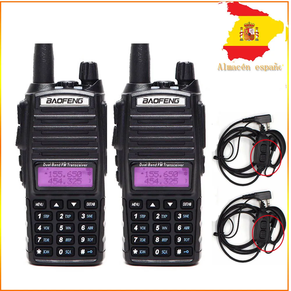 

2PCS Baofeng UV-82 Walkie Talkie Dual Band Dual PTT VHF UHF Two Way Radio Tri-Power UV 82 CB Radio Portable UV82 Transceiver